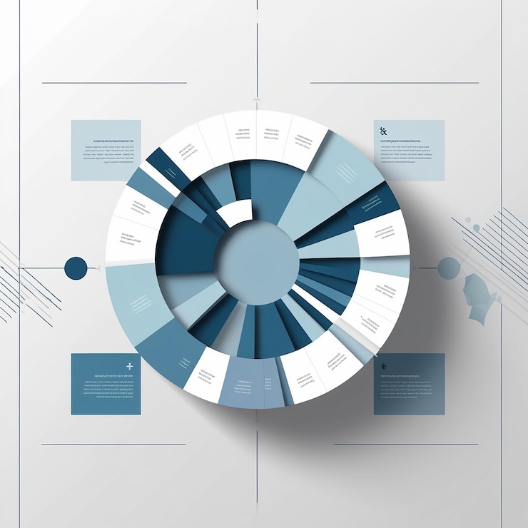 Foto infografía de diagrama circular plano