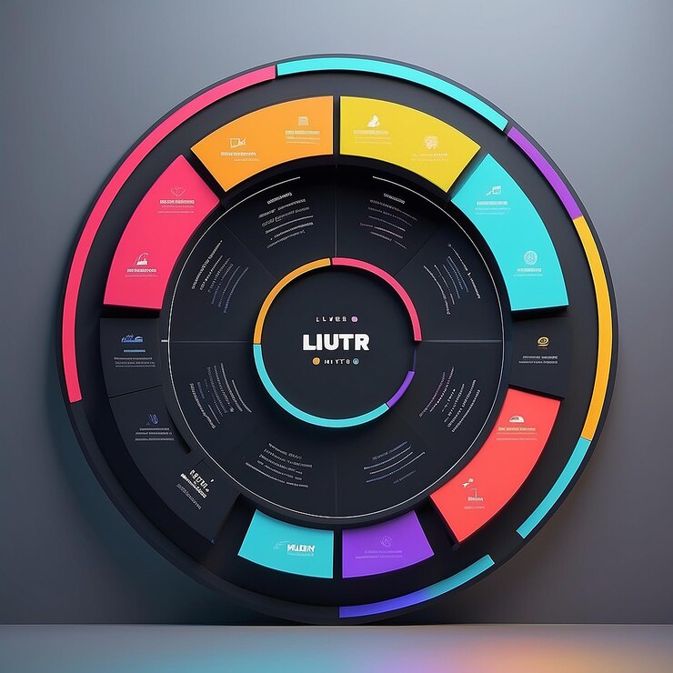 Foto infografía de diagrama circular plano