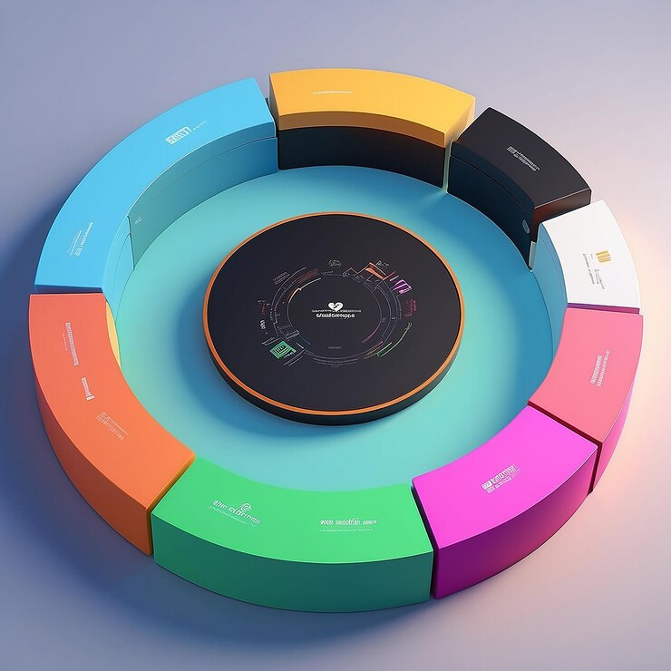 Foto infografía de diagrama circular plano