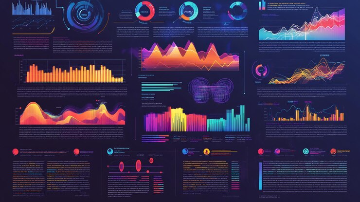 Foto infografía dinámica que ilustra la etapa de la investigación de mercado y el análisis competitivo centrado en los datos