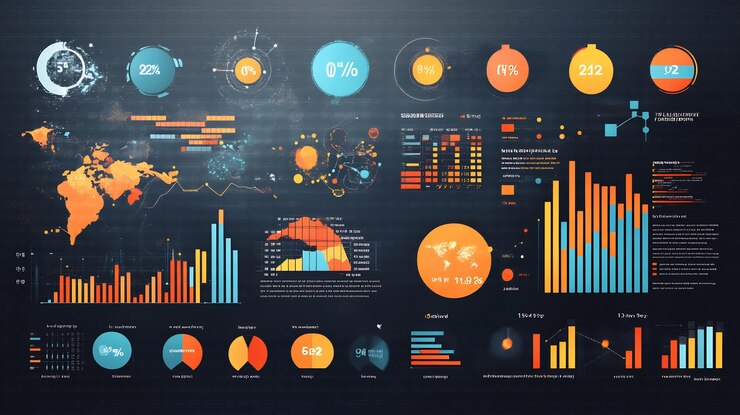 Foto infografía de financiación de startups en negrita gráfico colorido visuales dinámicos aislados fondo transparente