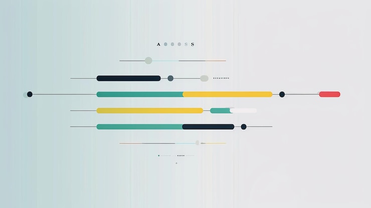 Foto infografía de línea de tiempo abstractamente colorida con elementos de diseño plano