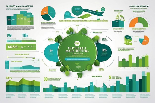 Foto infografía de métricas de marketing digital sostenible