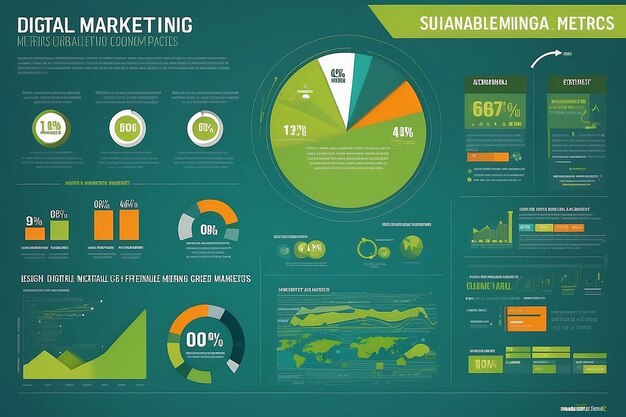 Foto infografía de métricas de marketing digital sostenible