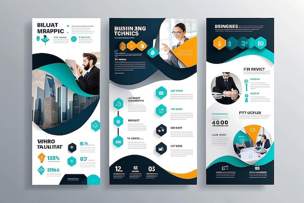 Foto infografía de negocios plana con foto