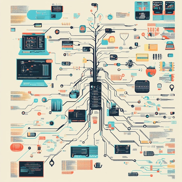 Una infografía que muestra los principales lenguajes de programación y sus aplicaciones