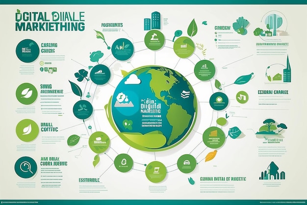 Foto infografía sobre las prácticas de marketing digital sostenible