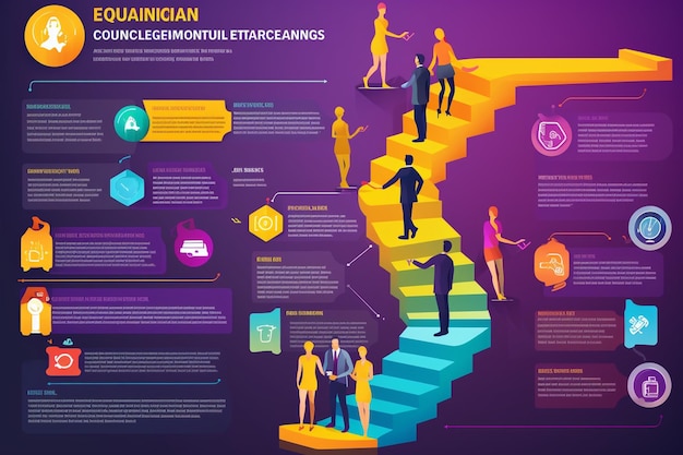 Infografía vibrante que describe los pasos para la IA generativa