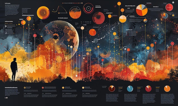 Infografía visualmente impresionante que muestra la información