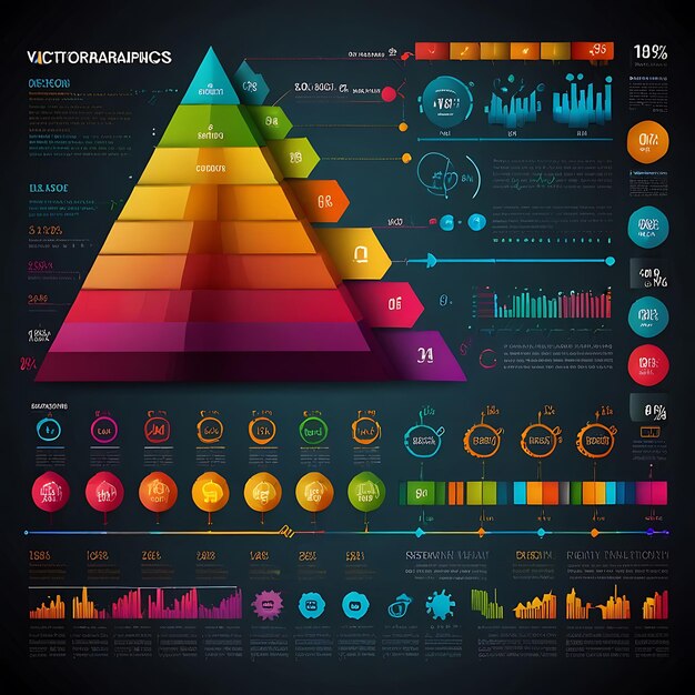 Infografías vectoriales coloridas con texto editable