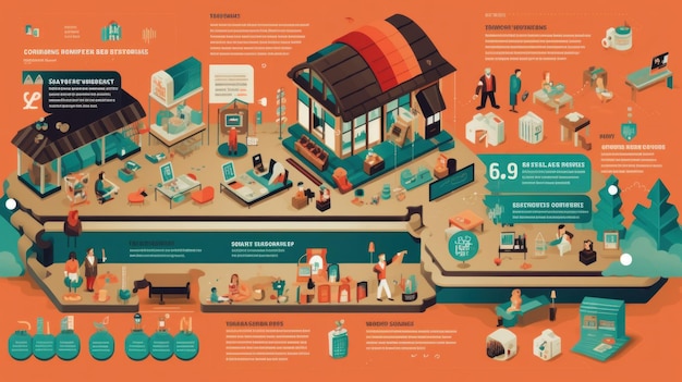 Infográfico de estratégia de marketing digital destacando a tendência de comércio eletrônico gerada pela IA