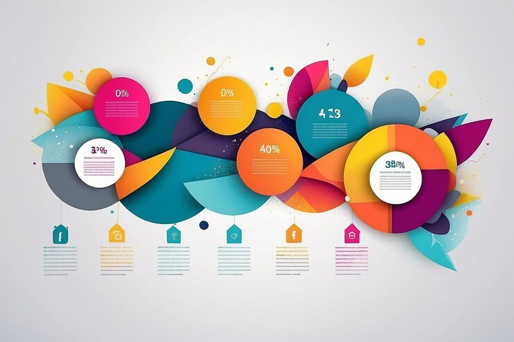 Foto infográfico de fundo abstrato e colorido com espaço de cópia