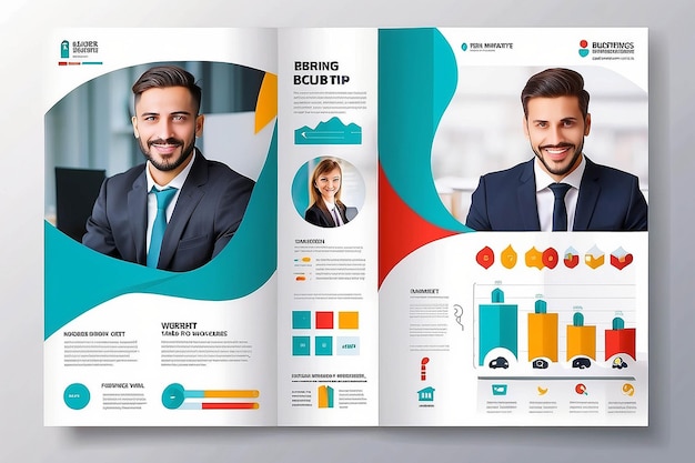 Foto infográfico de negócios planos com foto