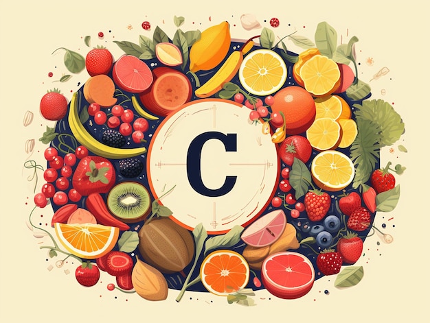 Foto infográfico de vitamina c