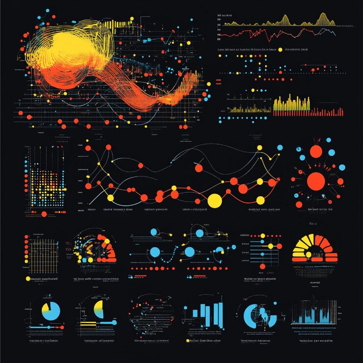 Foto infográfico que visualiza la correlación entre diferentes variables estadísticas