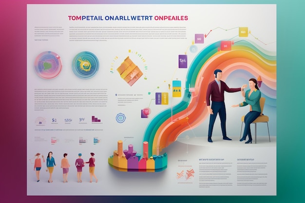 Infográfico vibrante mostrando o positivo da AI gerativa