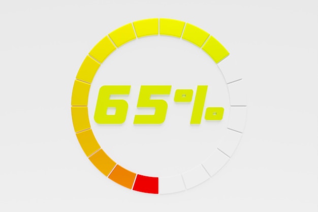 Infografik-Diagrammelement mit prozentualer realistischer 3D-Darstellung