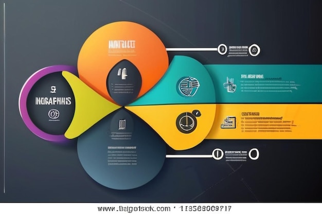 Foto infografik-elemente mit 4 schritten für die präsentation konzeptgrafik der geschäftsplanung