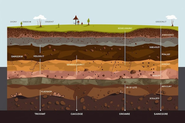 Foto infografik über die bodenschicht