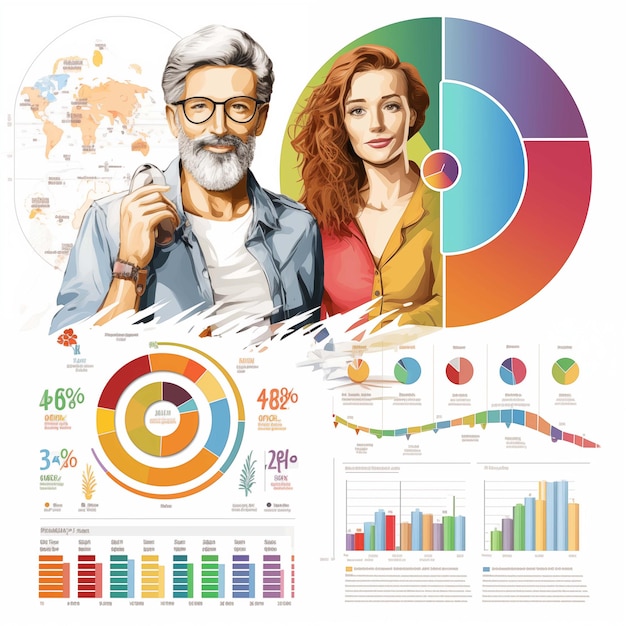 Foto infografische analyse von geschäftsdaten