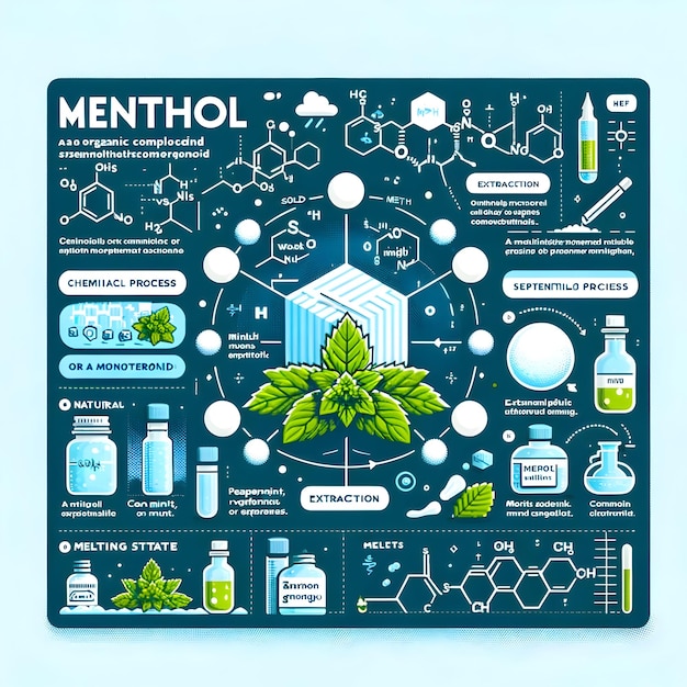 Infografische Inspiration Poster pflanzliche Mentholpflanze mit Blättern und Details