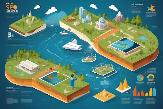 Foto infografische reise durch seo-landschaften