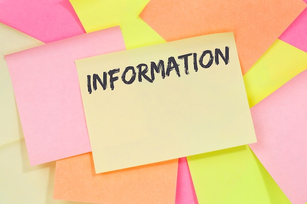 Informação informação mensagem notícia anúncio papel de nota