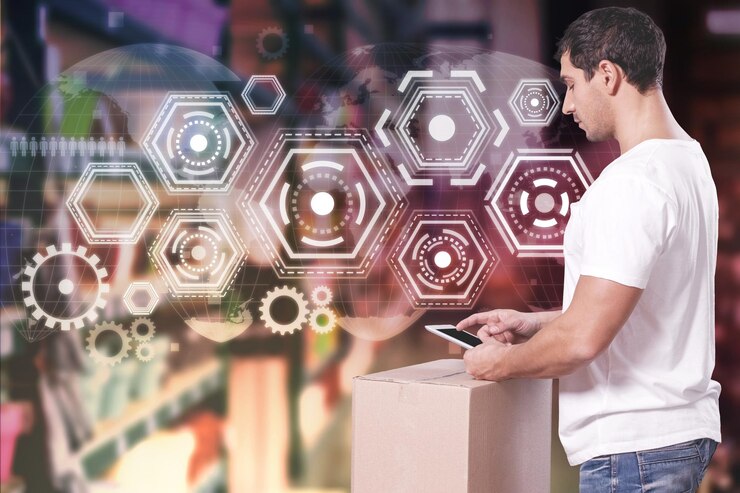 Foto información de entrega de comunicación de carga rfid iot mesh