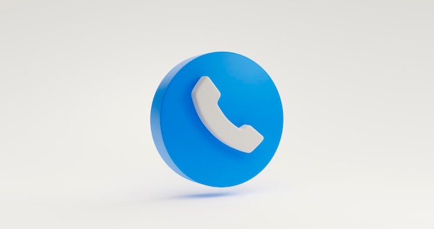 Foto informações de comunicação de contato de telefone azul falar ícone símbolo sinal site elemento ilustração conceito em fundo branco renderização em 3d