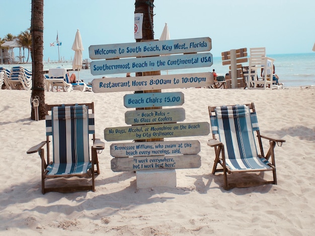 Informationsschild am Strand