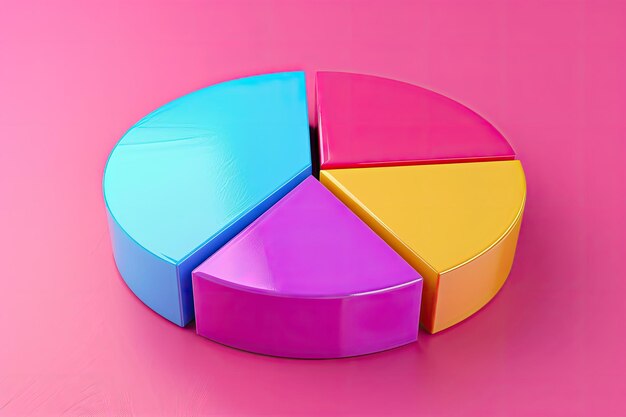 Informe de crecimiento del gráfico circular del icono del gráfico financiero aislado ilustración de renderizado 3d