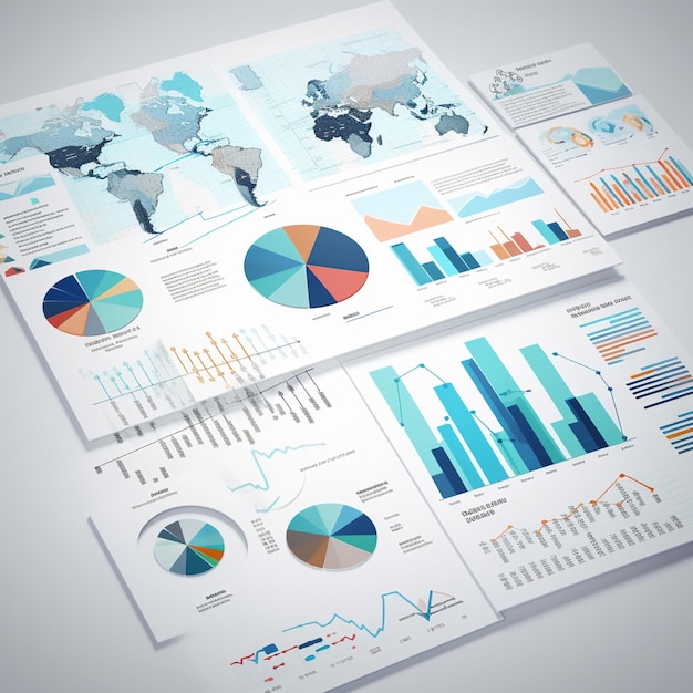 Informe financiero con varios cuadros y gráficos.