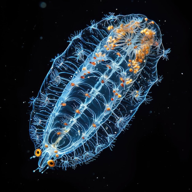 Foto infusoria aquática pequenos ciliados e flagelados criam um ecossistema vibrante que incorpora a intrincada biodiversidade dentro dos ambientes aquáticos, revelando o mundo escondido de minúsculas formas de vida dinâmicas