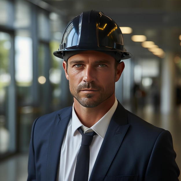 Ingeniero con casco y traje