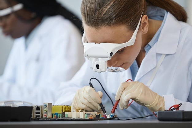 Foto ingeniero inventando tecnología