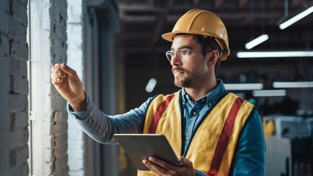 Ingeniero joven ajustando la calefacción autónoma