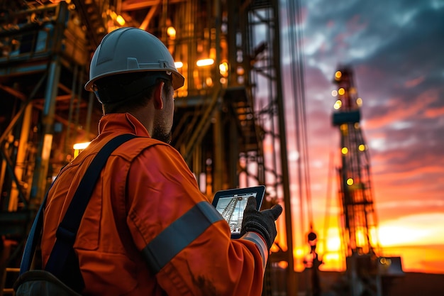 Un ingeniero operador trabajando en una pestaña con un gran espacio de copia IA generativa