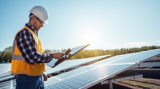 ingeniero de paneles solares fotovoltaicos estación de controles Generativo Ai