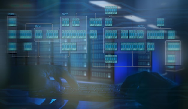 Ingeniero de planificación y diseño de nuevos centros de datos, salas de servidores, tecnología en la nube, concepto de procesamiento de datos.