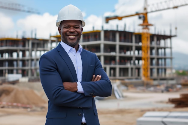 Ingeniero profesional en el sitio de construcción