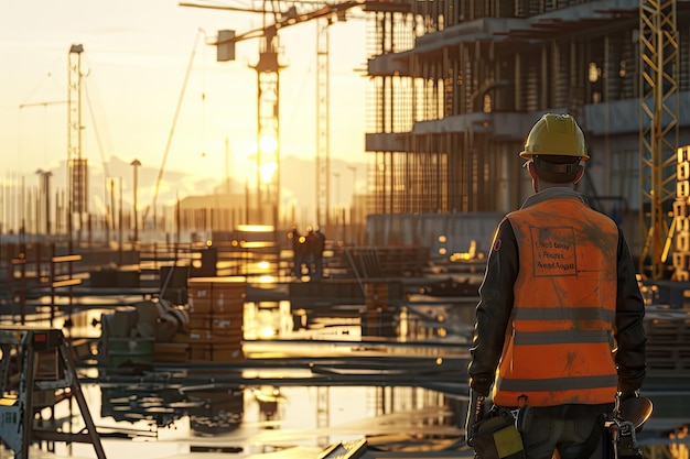 ingeniero que trabaja en un sitio de construcción