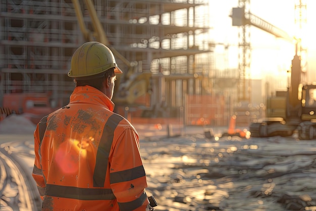 ingeniero que trabaja en un sitio de construcción