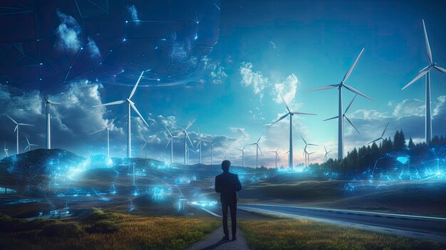 Ingeniero que utiliza hologramas e inteligencia artificial para analizar la eficiencia de las turbinas eólicas