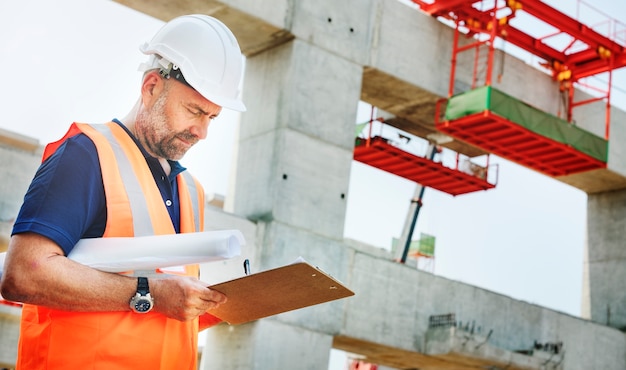 Ingeniero de sitio en un sitio de construcción