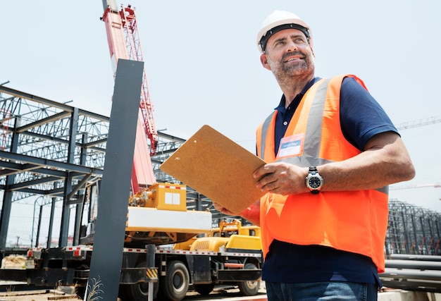 Ingeniero de sitio en un sitio de construcción