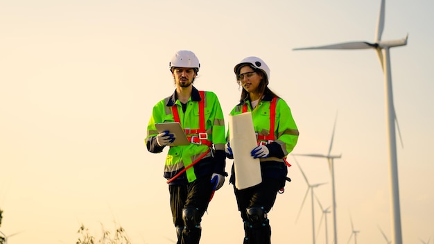 Ingeniero trabajando con trabajador confiado trabajando al aire libre en la construcción de megaproyectos