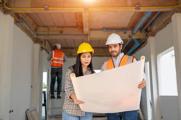 trabajador de techado con uniforme protector y guantes, herramientas para  techos, instalación de techos nuevos en construcción, taladro eléctrico  usado en techos nuevos con láminas de metal. 15632734 Foto de stock en