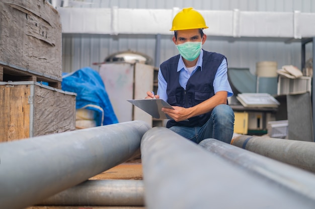 Los ingenieros monitorean y controlan el trabajo en el área de construcción.