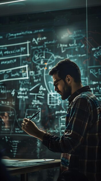 Ingenieur, der komplexe Berechnungen und Einschlagsgleichungen löst