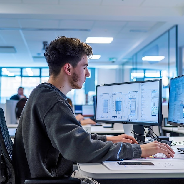 Ingenieur, der mit CAD-Software arbeitet